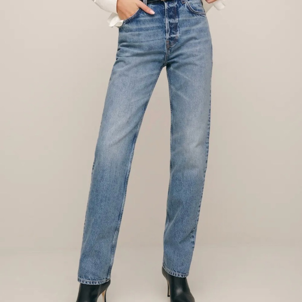 NWT Reformation Rowe Mid Rise Relaxed Straight